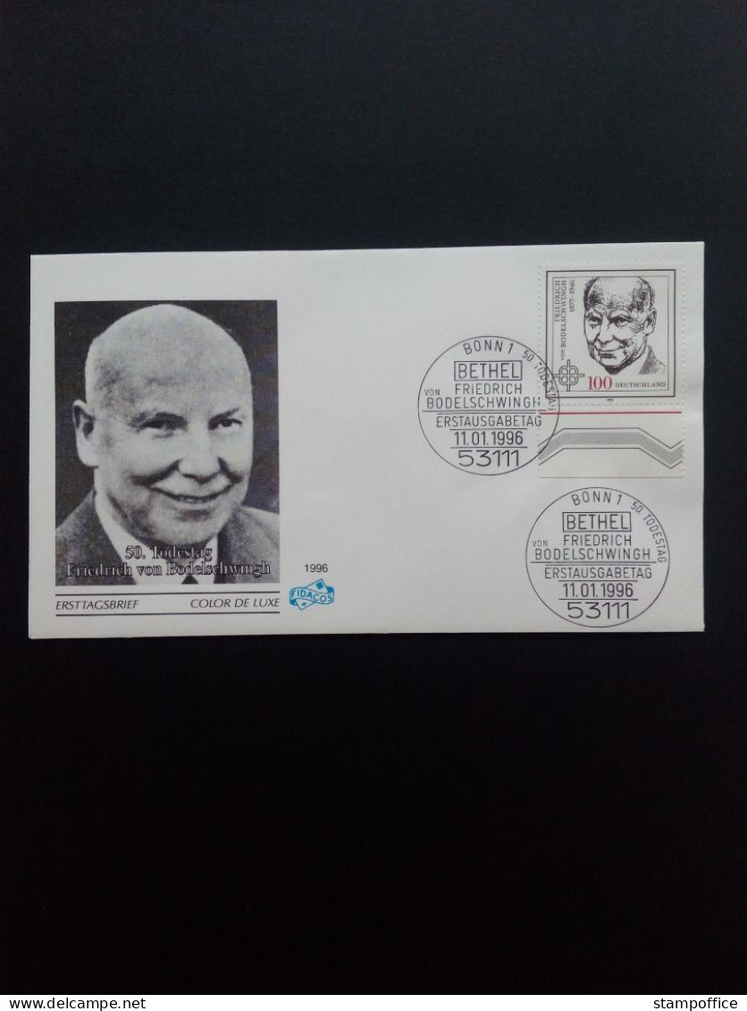 DEUTSCHLAND MI-NR. 1835 FDC(FIDACOS) FRIEDRICH Von BODELSCHWINGH 1996 - Autres & Non Classés