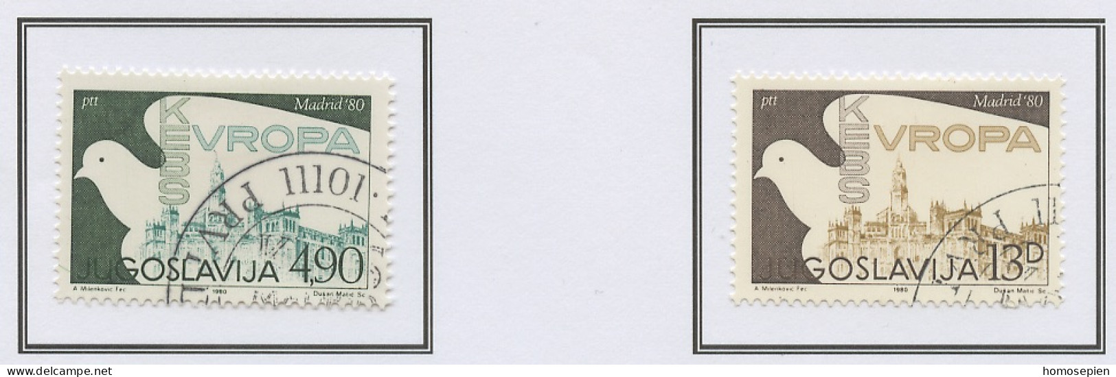 Yougoslavie - Jugoslawien - Yugoslavia 1980 Y&T N°1742 à 1743 - Michel N°1857 à 1858 (o) - EUROPA - Used Stamps