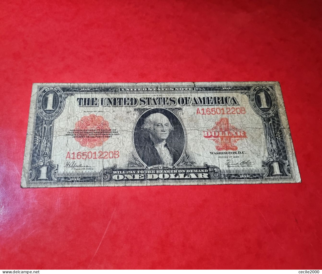 1923 USA $1 DOLLAR *RED SEAL* UNITED STATES BANKNOTE F/F+ BILLETE ESTADOS UNIDOS *COMPRAS MULTIPLES CONSULTAR* - Billets Des États-Unis (1862-1923)