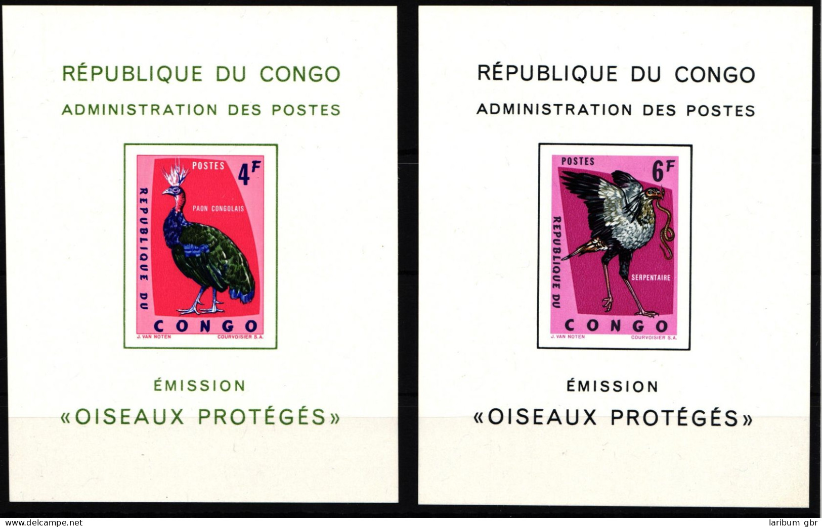 Kongo (Kinshasa) 115 + 143 Postfrisch Als Ungez. Block, Geschützte Vögel #HR324 - Sonstige & Ohne Zuordnung