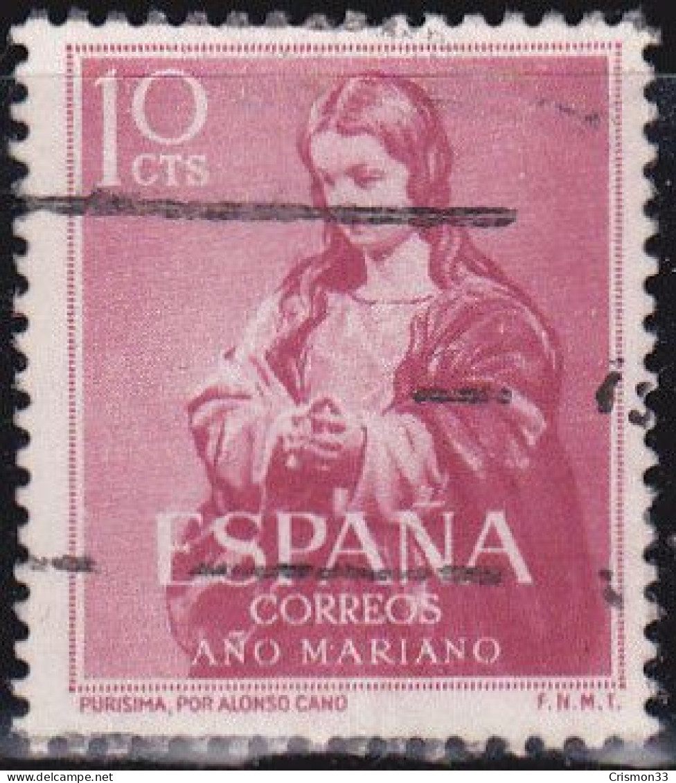 1954 - ESPAÑA - AÑO MARIANO - INMACULADA ALONSO CANO GRANADA - EDIFIL 1132 - Oblitérés