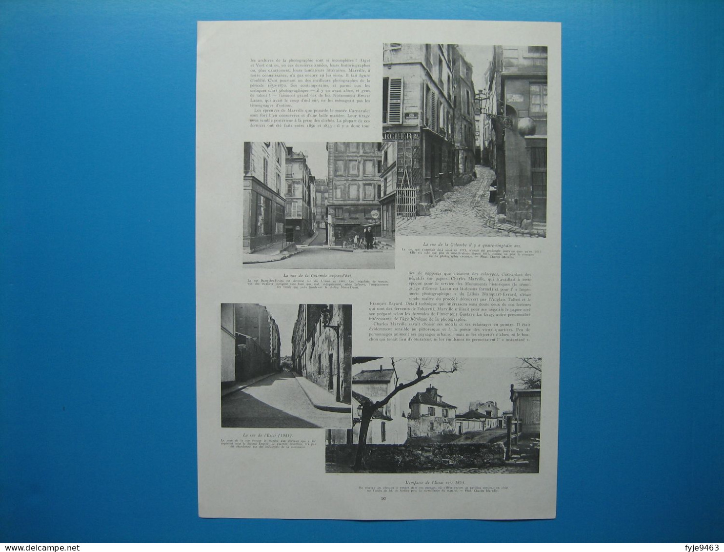 (1941) PARIS Avant Haussmann (vers 1850) Et Après HAUSSMANN (1941) - Document De 4 Pages - Documents Historiques