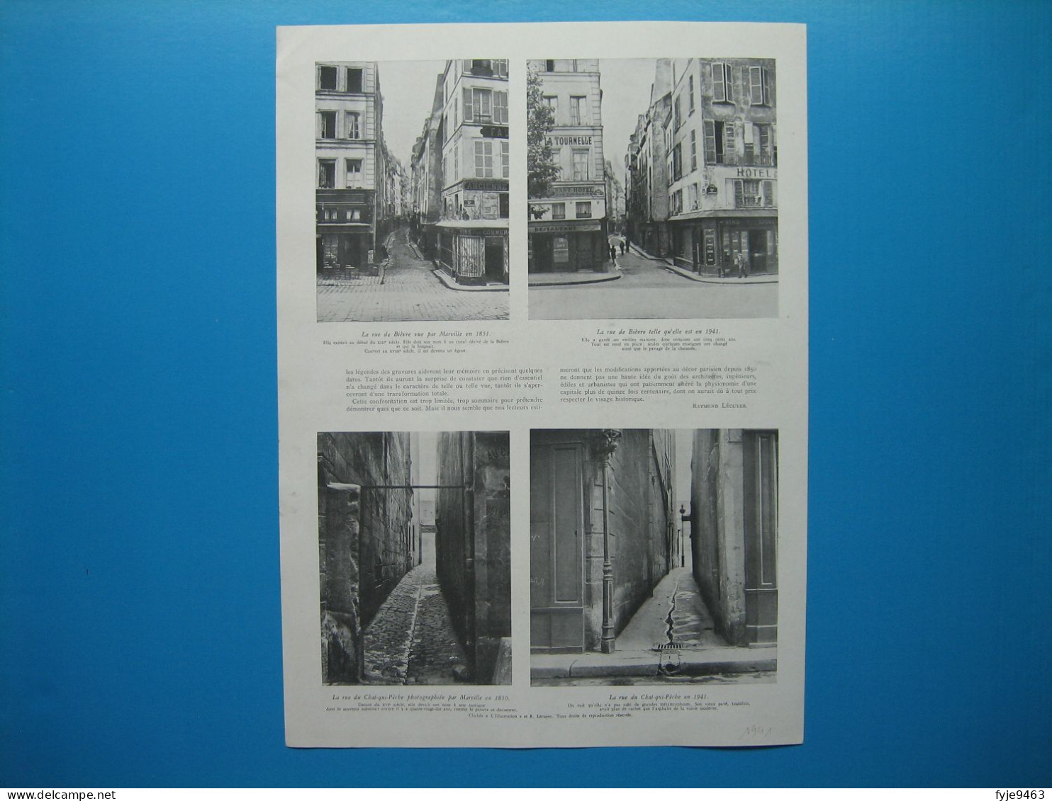 (1941) PARIS Avant Haussmann (vers 1850) Et Après HAUSSMANN (1941) - Document De 4 Pages - Historical Documents