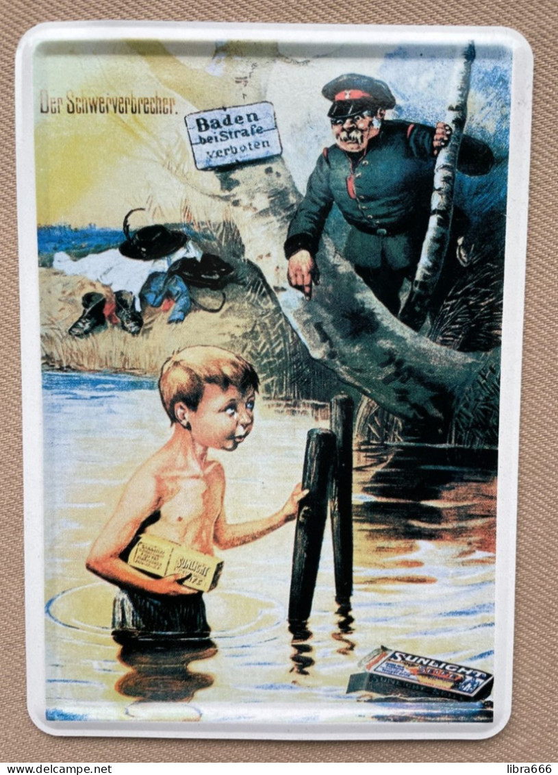 SUNLIGHT Seife - Der Schwerverbrecher / REPRODUKTION Werbeschild / 14,5 X 10 Cm - Tin Signs (vanaf 1961)