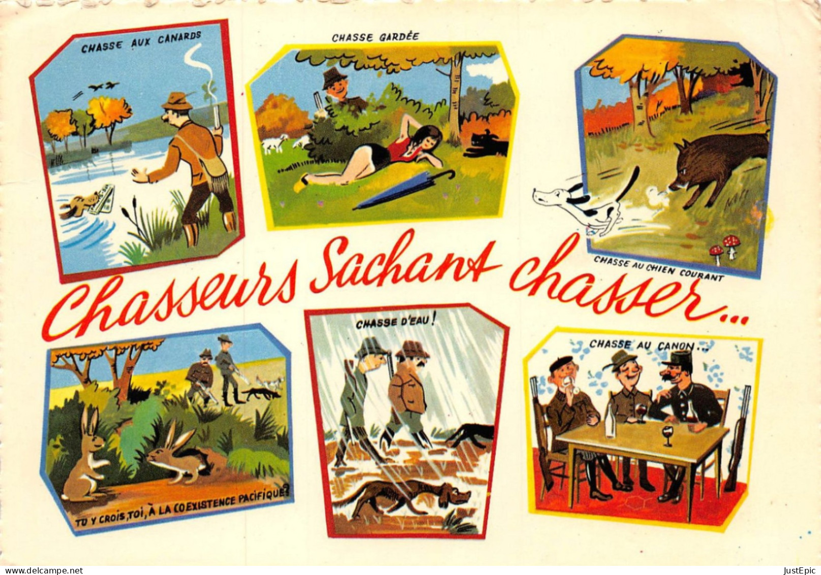 Chasseurs Sachant Chasser ... # Chasse # Cpsm GF 1968 - Humour