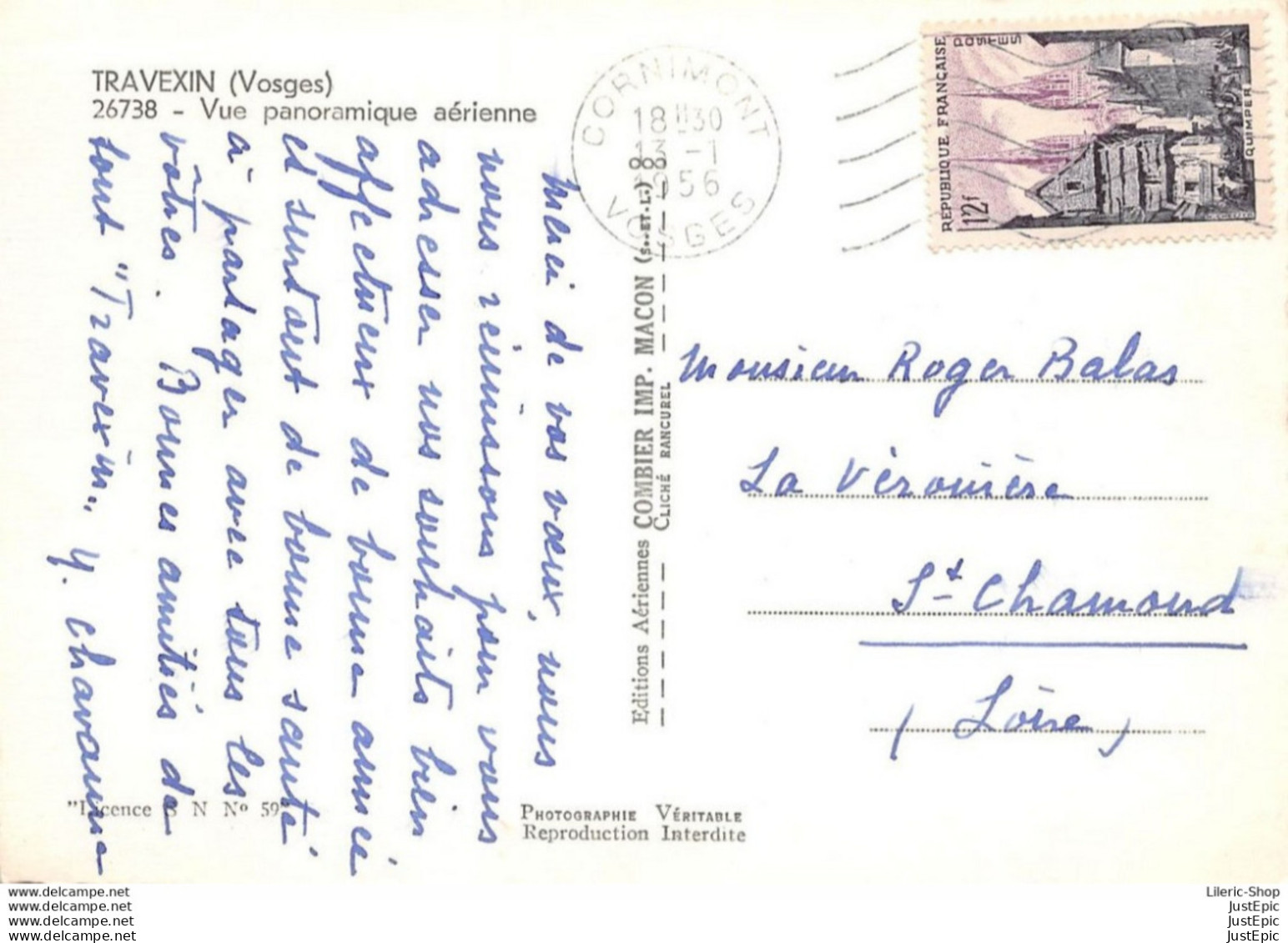 [88] Vosges > Travexin - Vue Panoramique Aérienne - CPSM GF 1956 - Autres & Non Classés