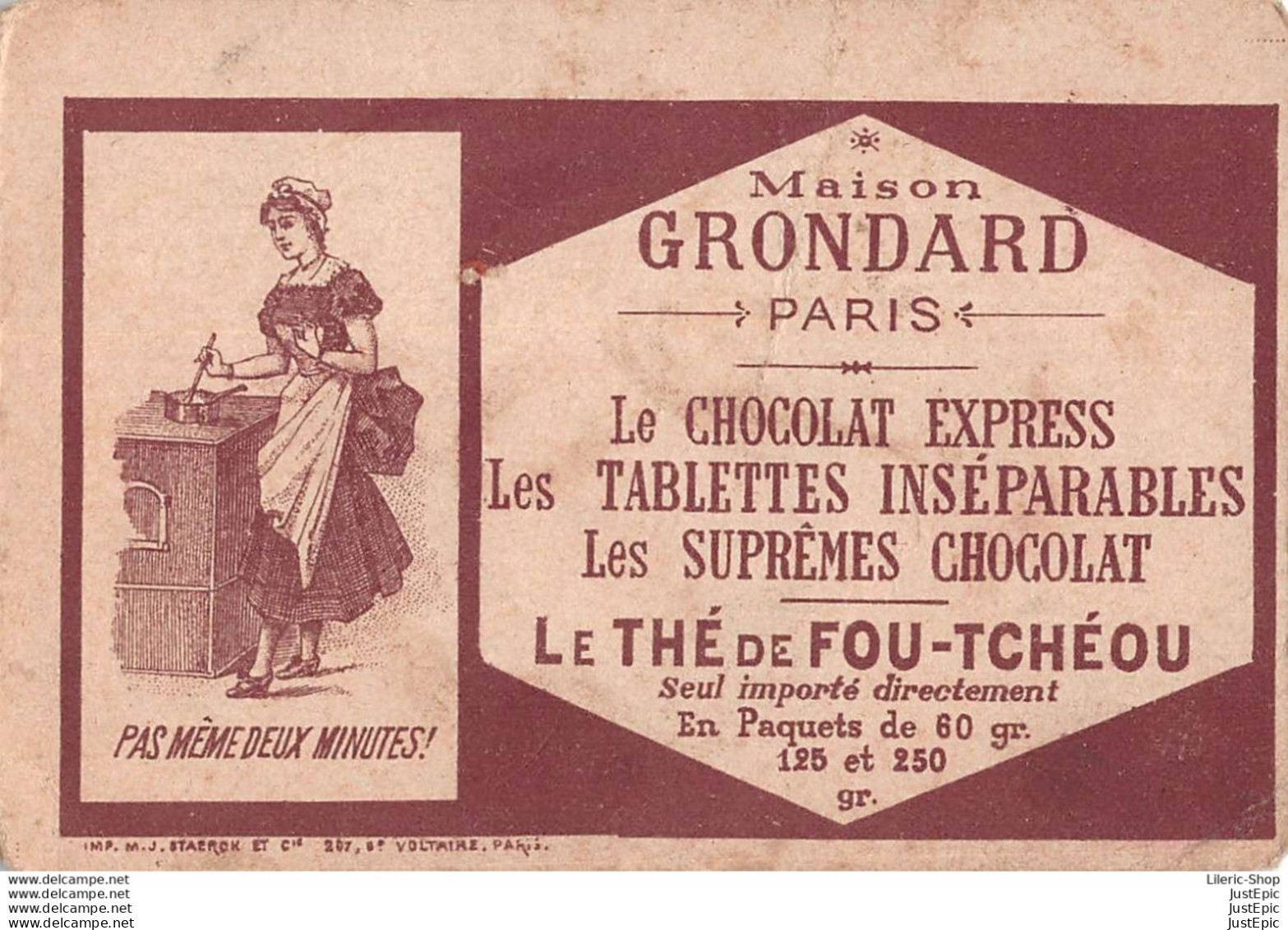 Lot d'images publicitaires  - Chocolat "Express" "Grondard" Chicorée "Lestarquit" "Jean D'Hondt " etc ...