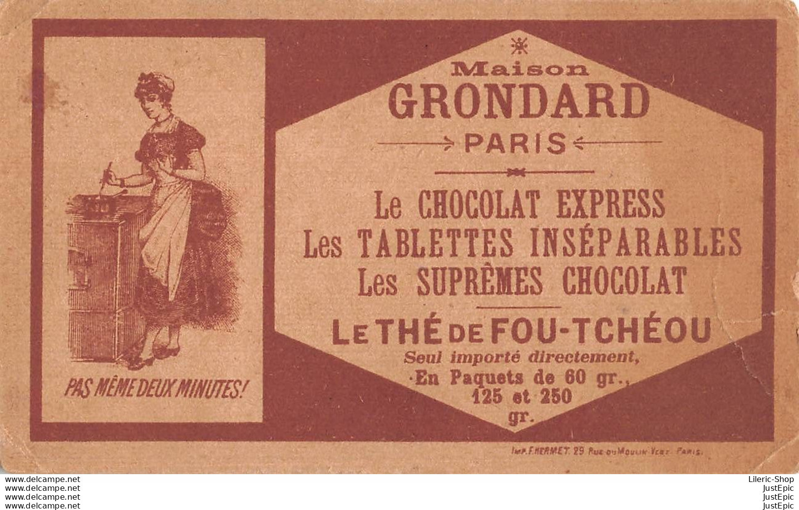 Lot d'images publicitaires  - Chocolat "Express" "Grondard" Chicorée "Lestarquit" "Jean D'Hondt " etc ...