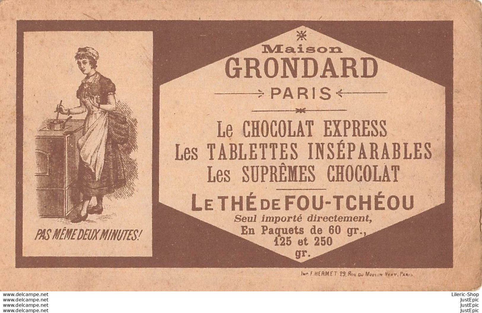 Lot d'images publicitaires  - Chocolat "Express" "Grondard" Chicorée "Lestarquit" "Jean D'Hondt " etc ...