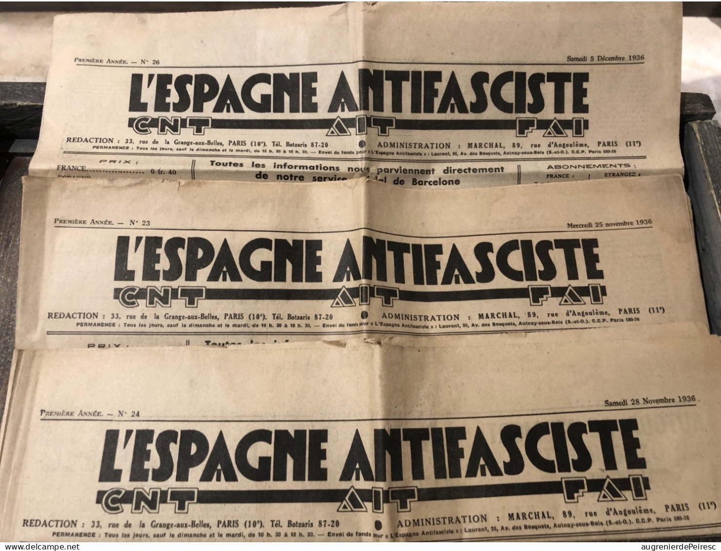 Lot De 7 Journaux Antifascistes 1936-37 Guerre D’Espagne - 1939-45