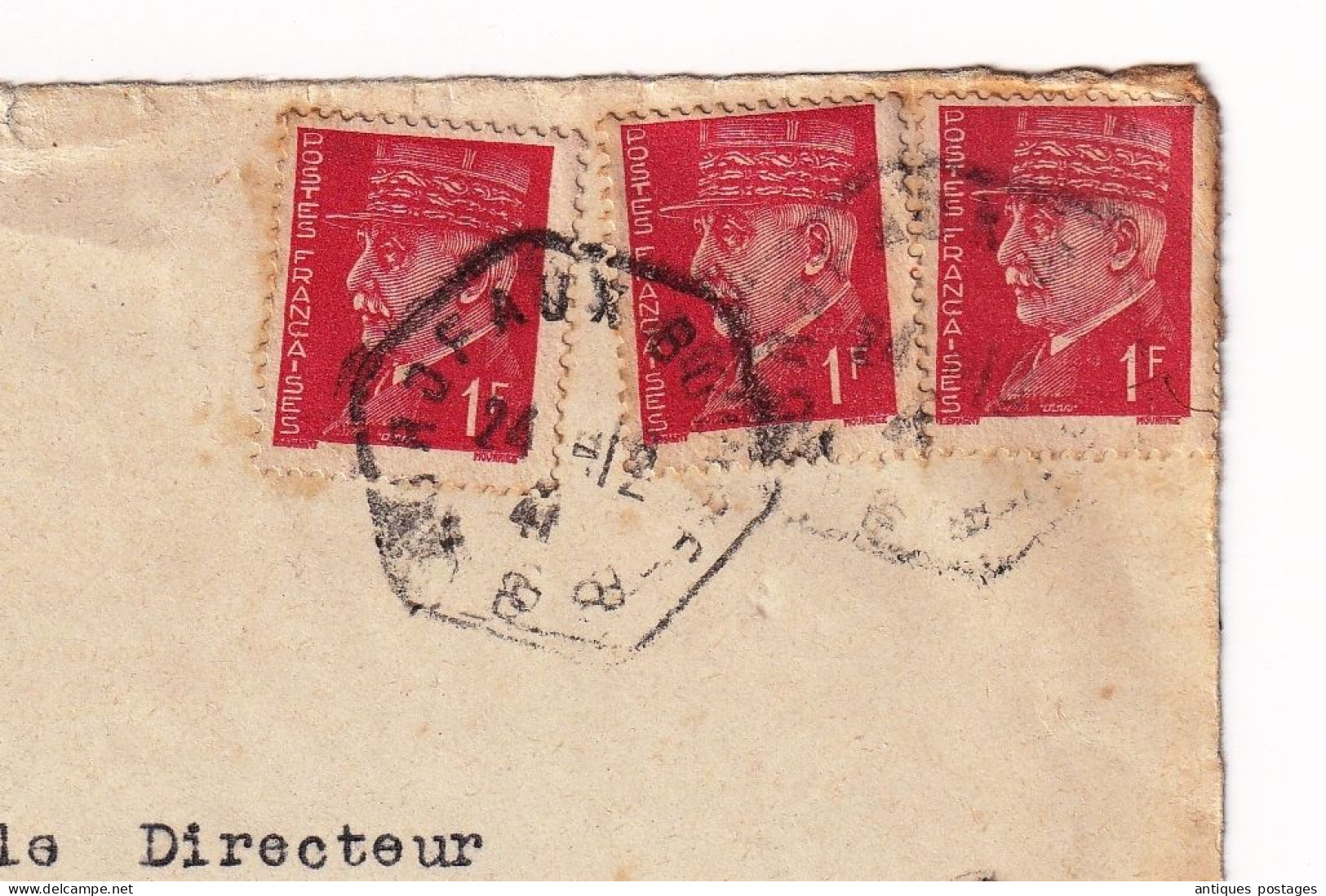 Lettre Recommandée 1941 Bordeaux Gironde Forêt Du Flamand Timbres Maréchal Pétain 1F - 1941-42 Pétain