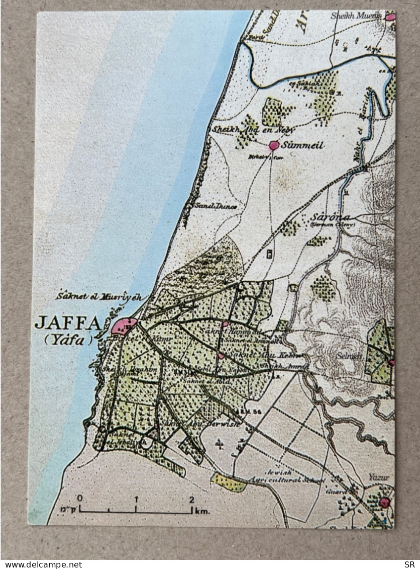 GEOGRAPHICAL POSTCARD - Map Of Jaffa And Its Surroundings From 1878 ISRAEL - Israel