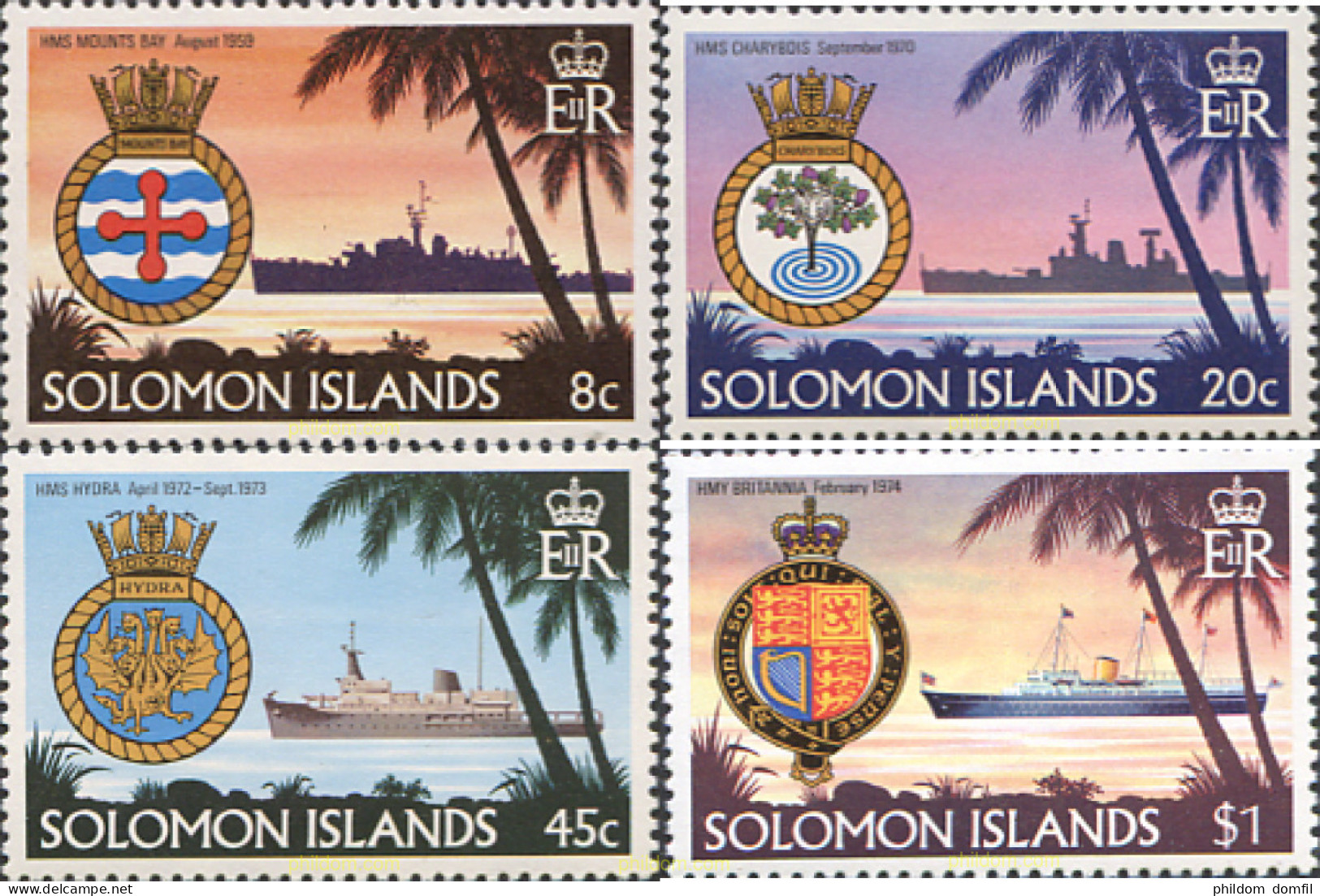 45338 MNH SALOMON 1981 BARCOS DE LA ROYAL NAVY - Salomoninseln (Salomonen 1978-...)