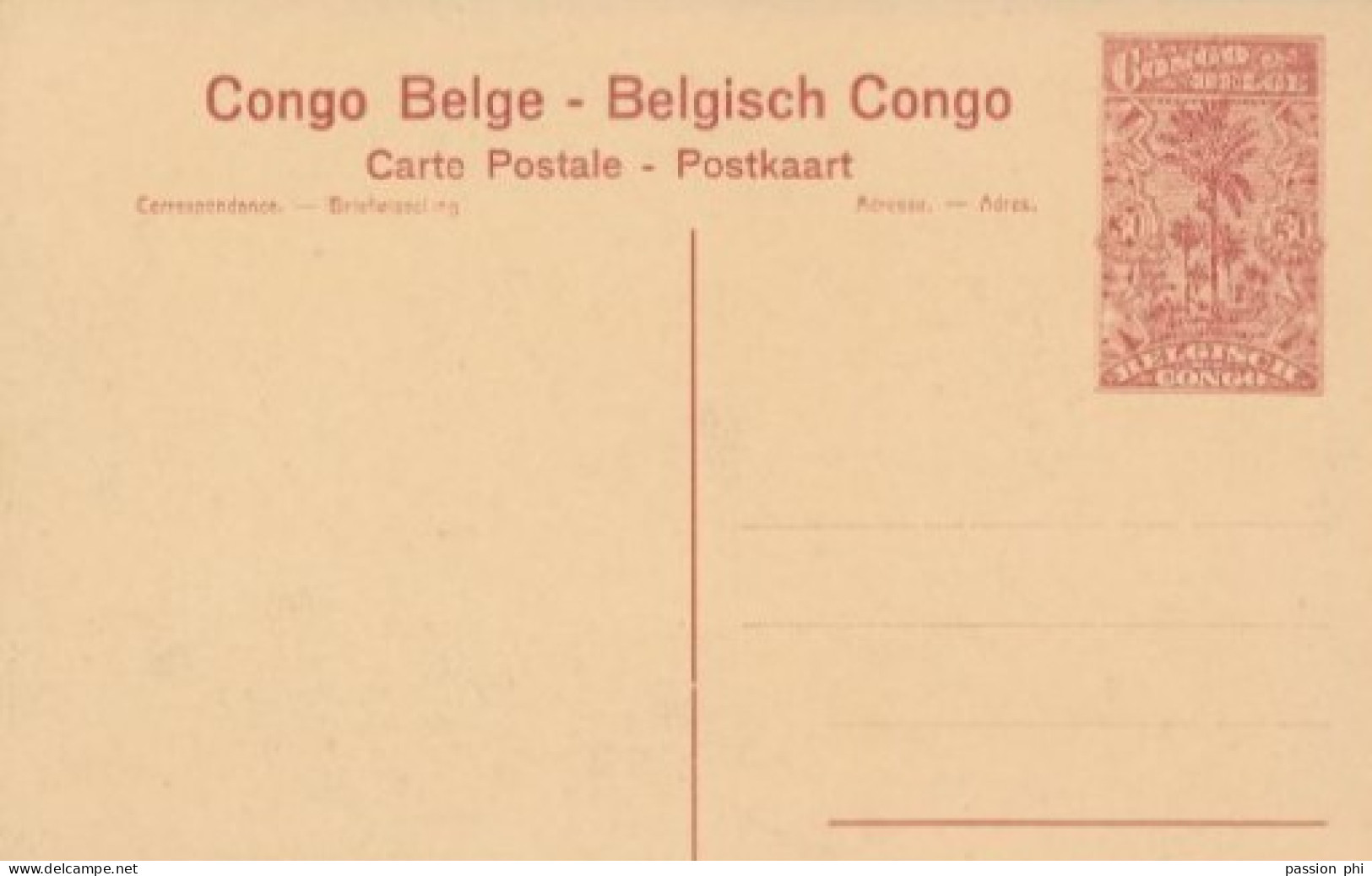 ZAC BELGIAN CONGO PPS SBEP 62 VIEW 93 UNUSED - Stamped Stationery