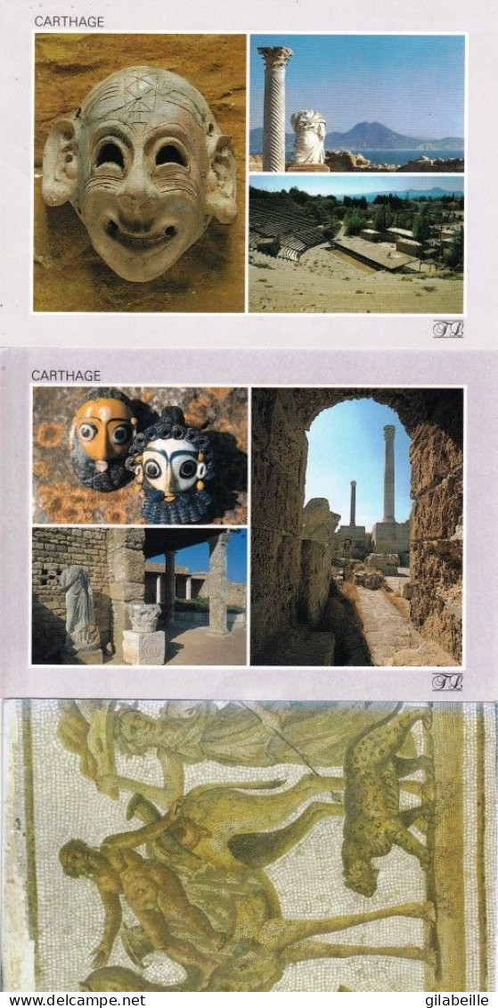 Tunisie -  CARTHAGE -  Lot 3 Cartes - Vestiges Historiques - Tunisie