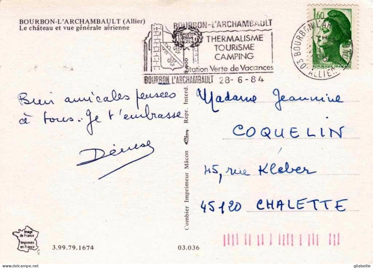 03 - Allier -  BOURBON L ARCHAMBAULT -  Le Chateau Et Vue Generale Aerienne - Bourbon L'Archambault