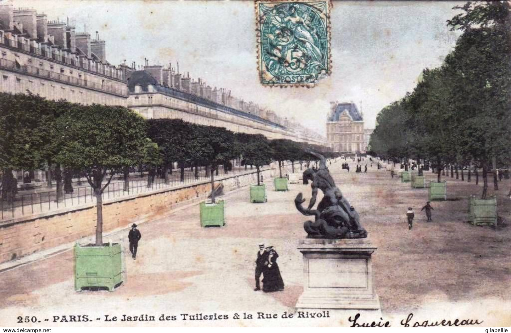 75 -  PARIS 01 - Le Jardin Des Tuileries Et La Rue De Rivoli - Paris (01)