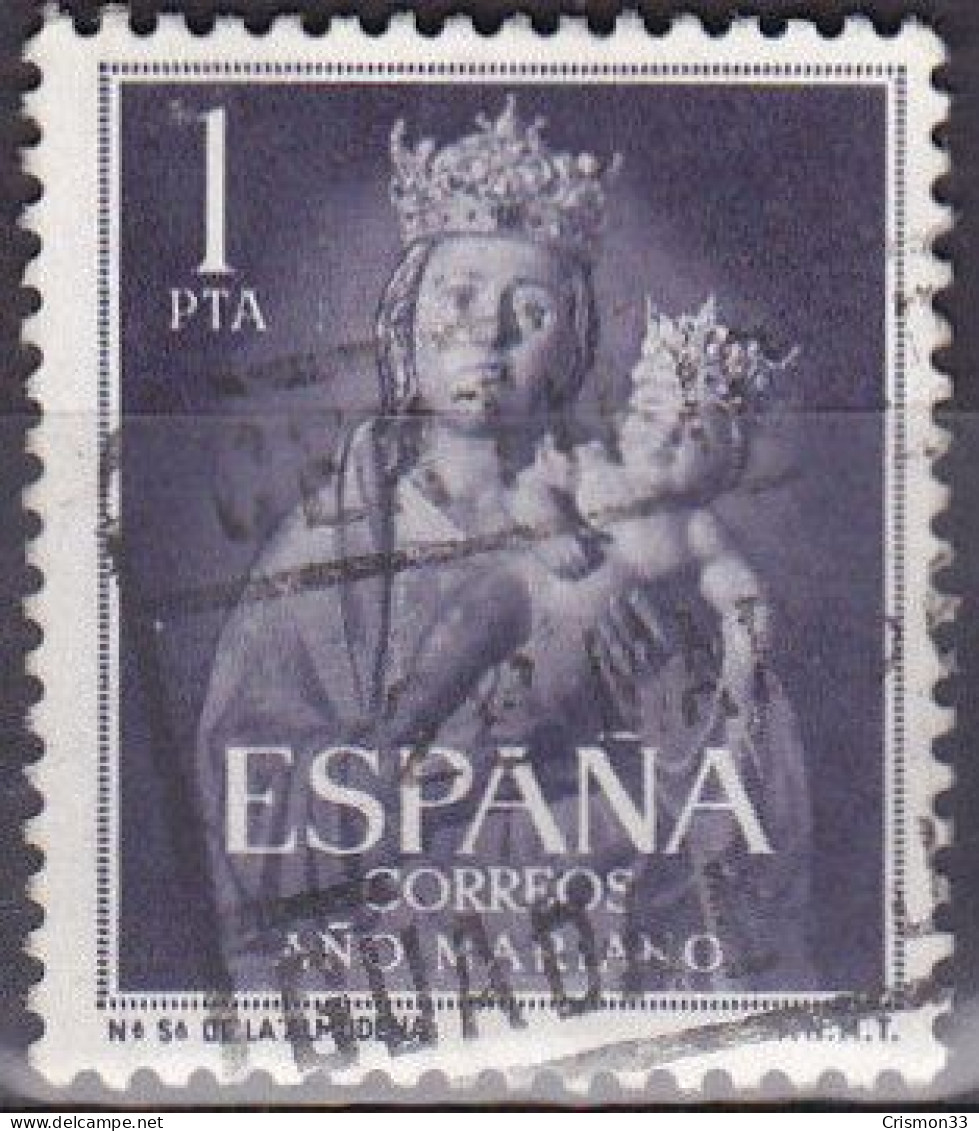 1954 - ESPAÑA - AÑO MARIANO - NTRA.SRA.DE LA ALMUDENA MADRID - EDIFIL 1139 - Oblitérés