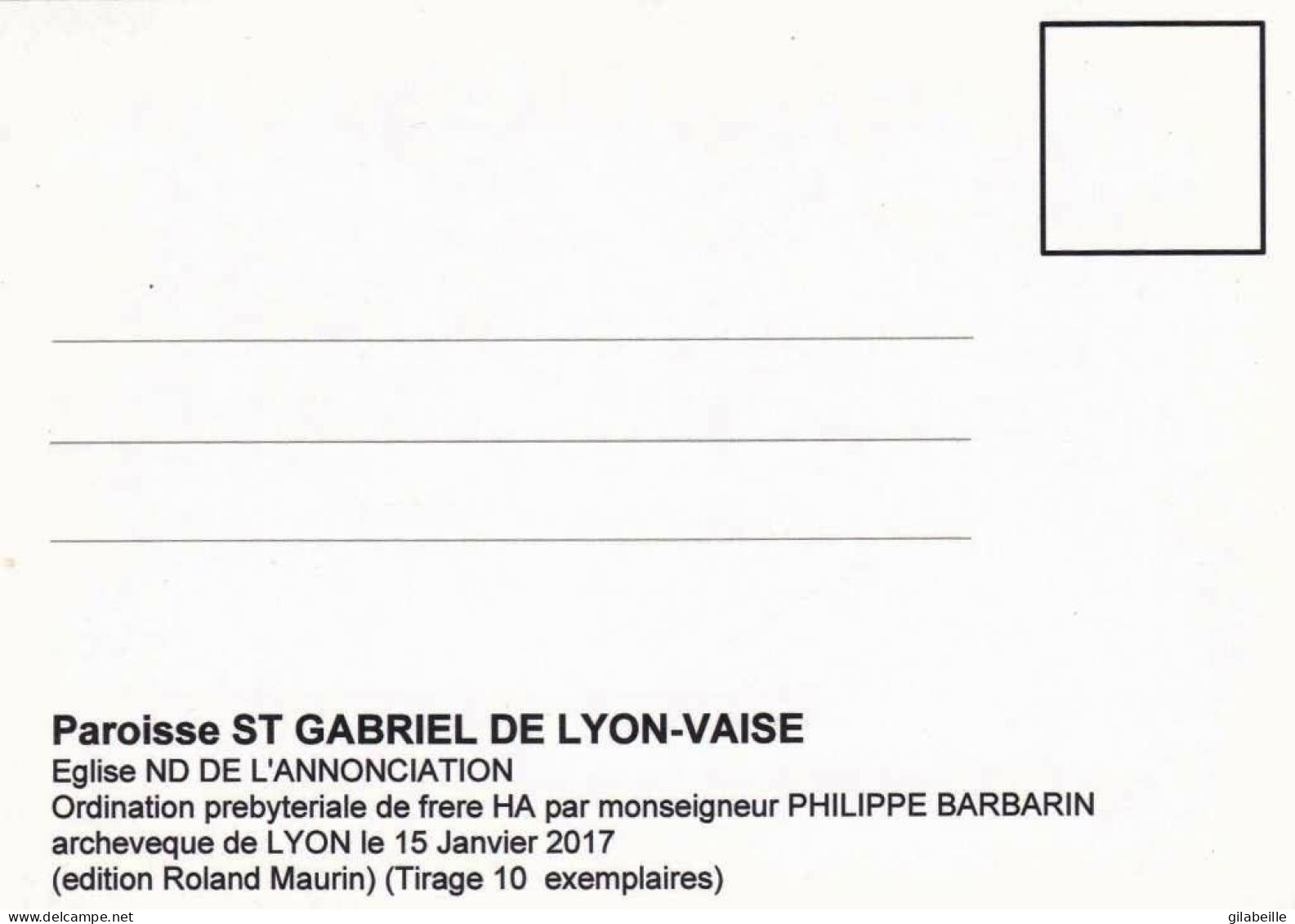 69 - LYON - Religion - Paroisse Saint Gabriel De Lyon Vaise - Ordination Prebyteriale Par Monseigneur Barbarin - Autres & Non Classés