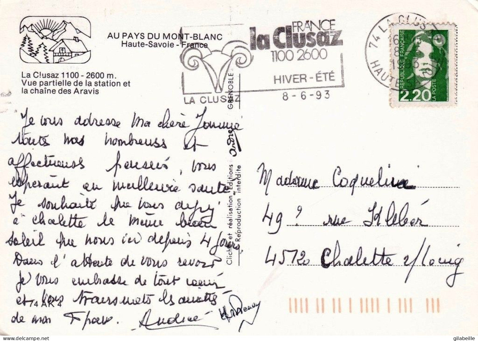 74 - Haute Savoie -  LA CLUSAZ - Vue Partielle De La Station Et La Chaine Des Aravis - La Clusaz