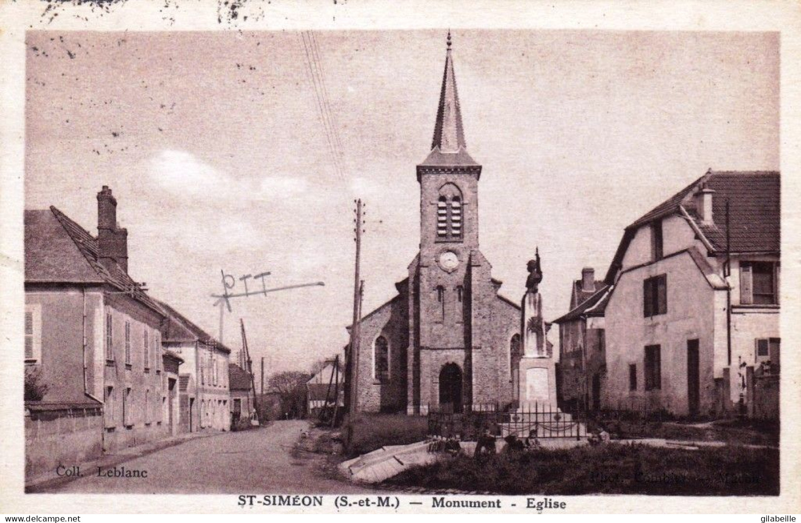 77  - Seine Et Marne -  SAINT SIMEON - Le Monument Aux Morts Et L église - Autres & Non Classés