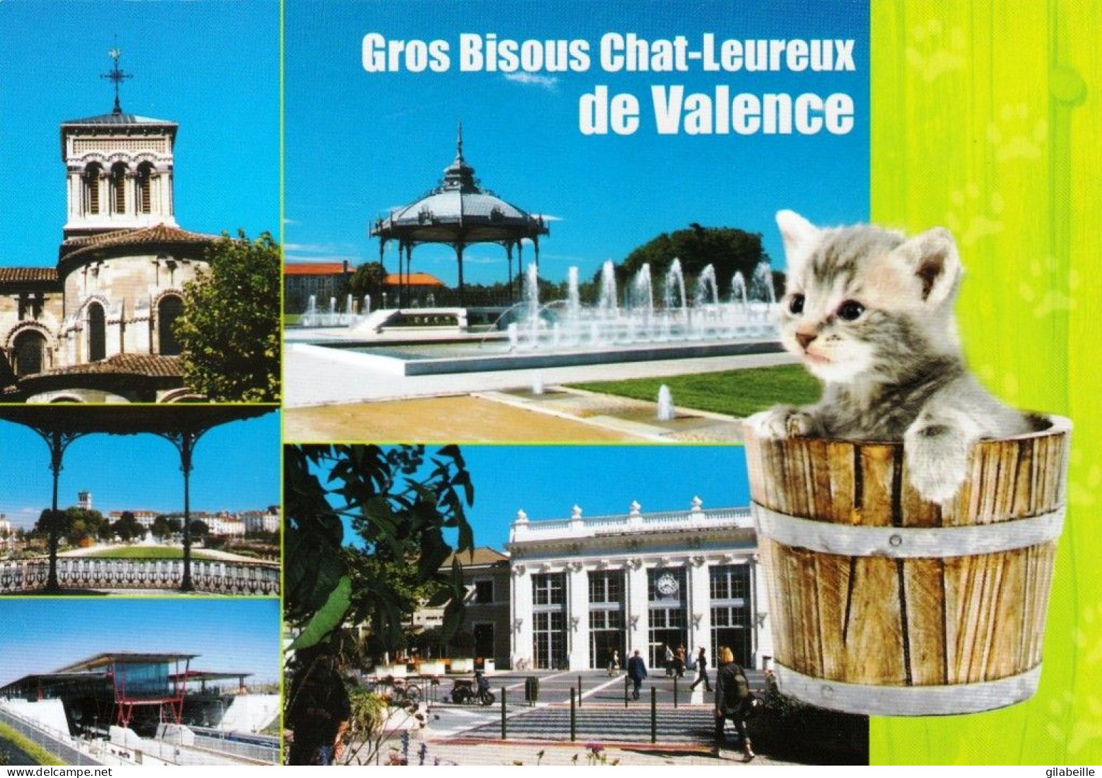 26 - Drome -  Gros Bisous CHAT - LEUREUX  De  ...VALENCE  - Valence