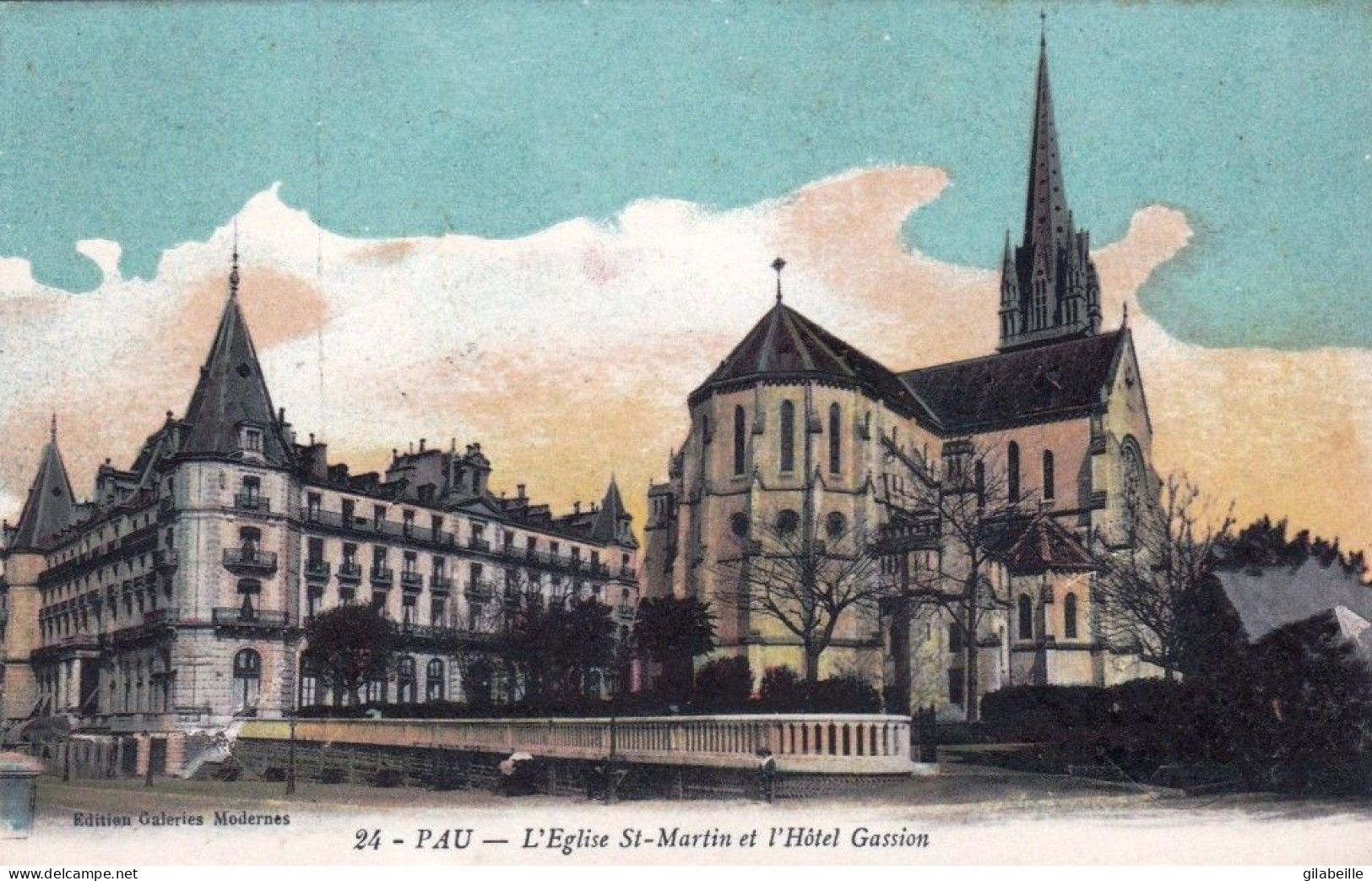 64 - Pyrenées Atlantiques - PAU  - L église Saint Martin Et L Hotel Gassion - Pau