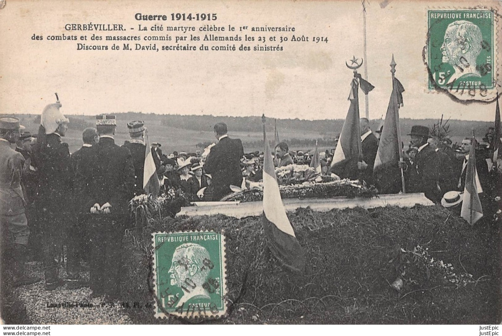 Militaria / 54 / Gerbéviller-  Discours De M. David, Secrétaire Du Comité Des Sinistrés - CPA - Guerre 1914-18