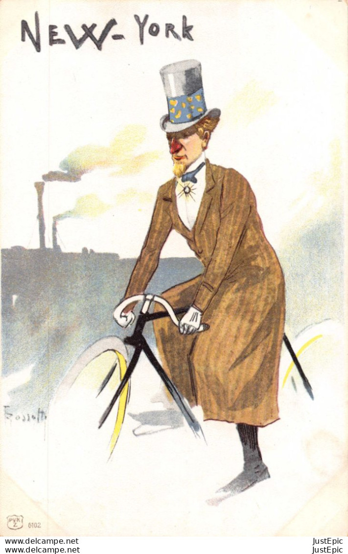 NEW-YORK -  Rossetti Illustrateur Art Nouveau  # Vélo Cycle Bicyclette # Précurseur - Autres & Non Classés