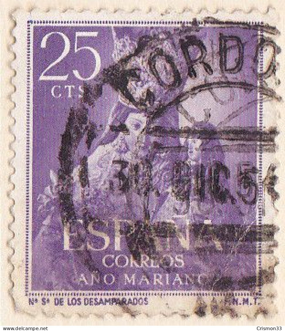 1954 - ESPAÑA - AÑO MARIANO - NTRA.SRA.DE LOS DESAMPARADOS VALENCIA - EDIFIL 1134 - Oblitérés