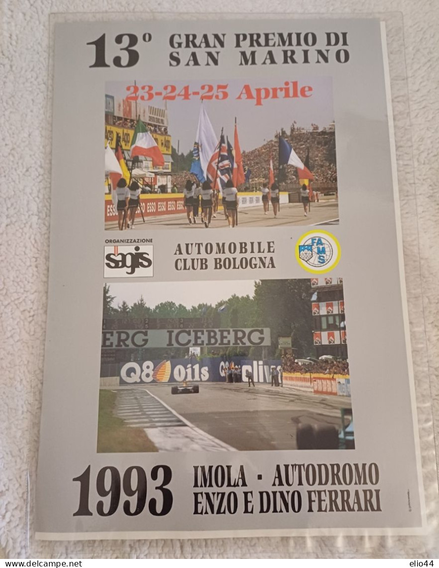 Altri Temi E Collezioni - Poster Automobilismo F1 - 13° Gran Premio Di San Marino - - Car Racing - F1