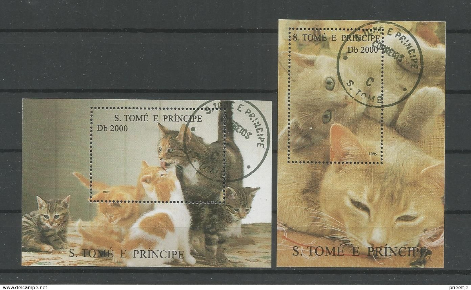 St Tome E Principe 1995 Cats S/S Y.T. BF 163D/163E (0) - Sao Tome Et Principe