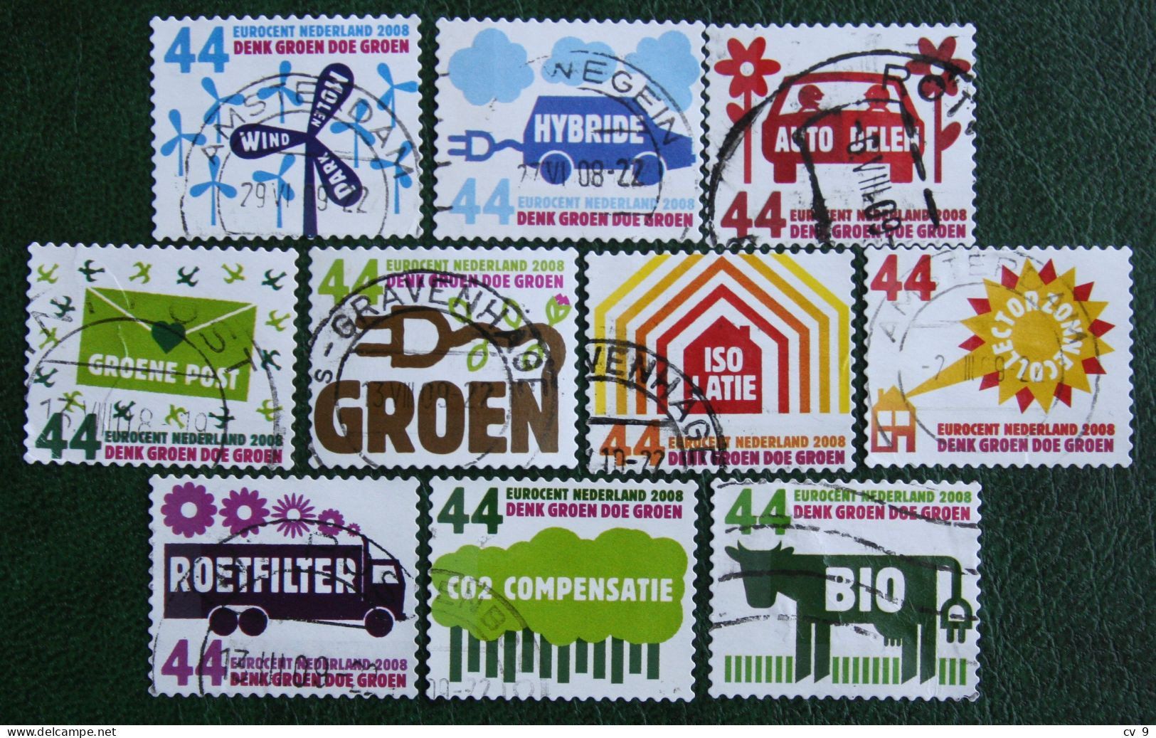 Denk Groen Doe Groen Complete Set NVPH 2550-2559 (Mi 2552-2561) 2008 Gestempeld USED / Oblitere NEDERLAND / NIEDERLANDE - Usados