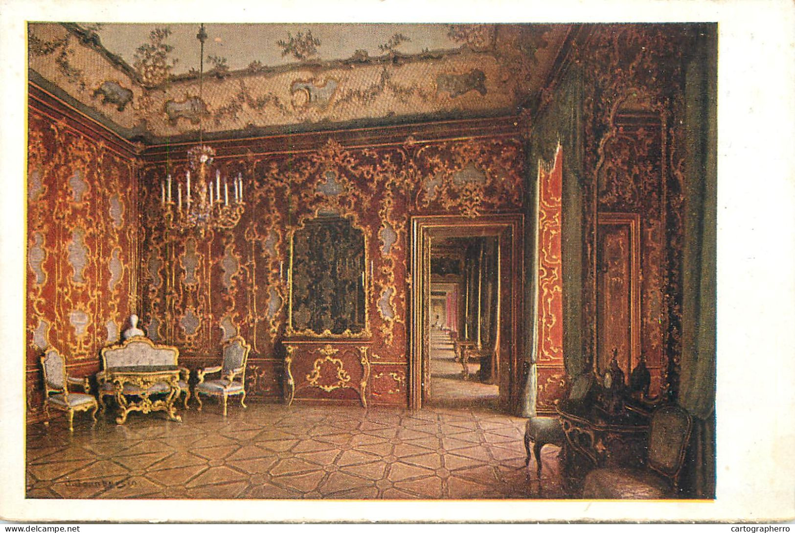Postcard Austria Wien Schönbrunn Palace Rodium Wood Chamber - Schloss Schönbrunn