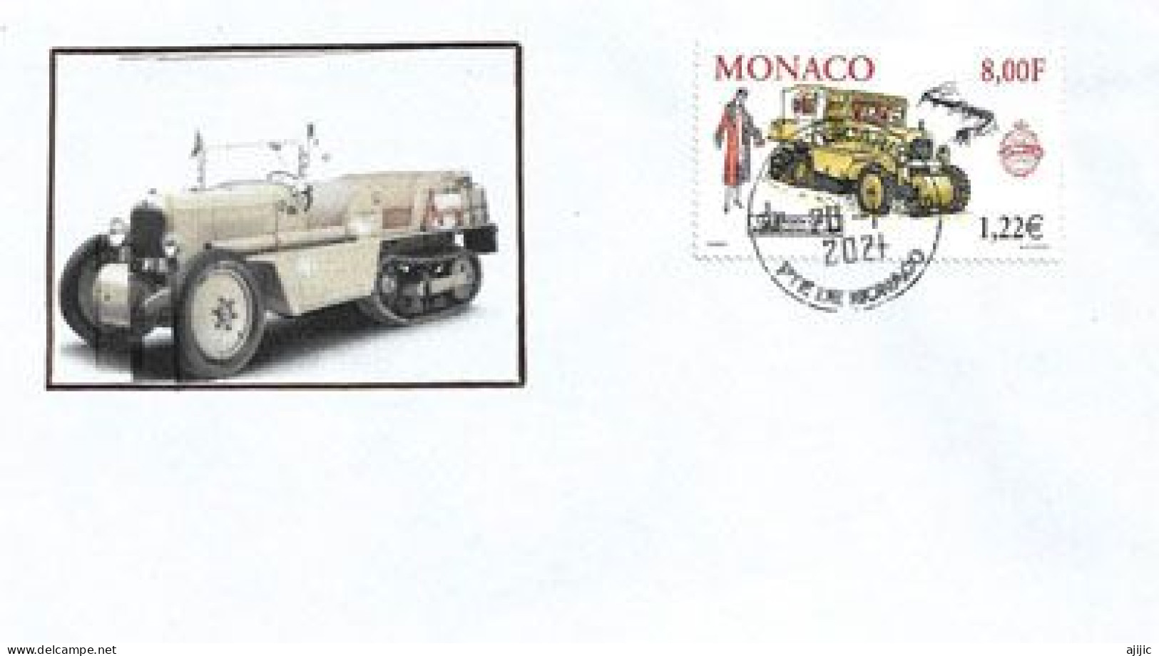 CITROEN C4F AUTOCHENILLE 1929 ,  Sur Lettre De Monaco - Voitures
