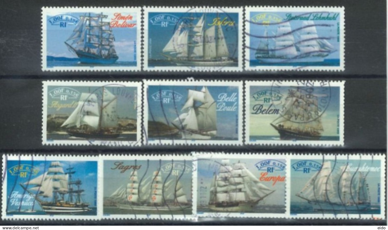 FRANCE -1999 - (YOUTH COLLECTION) ARMADA OF THE CENTURY STAMPS COMPLETE SET OF 10,  # 3269/78, USED - Oblitérés