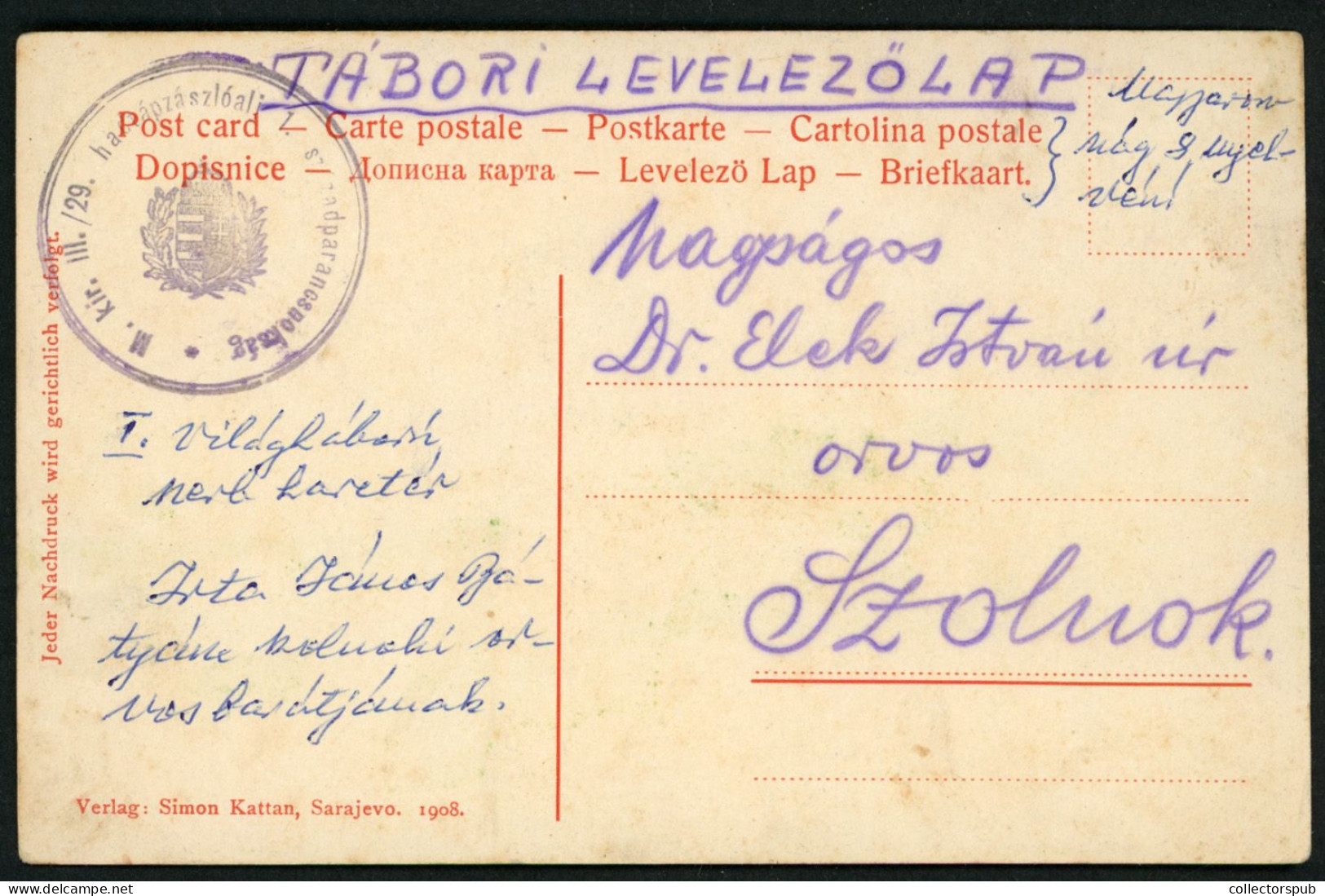 PLEVLJE Old Postcard WW1 Feldpost - Bosnie-Herzegovine