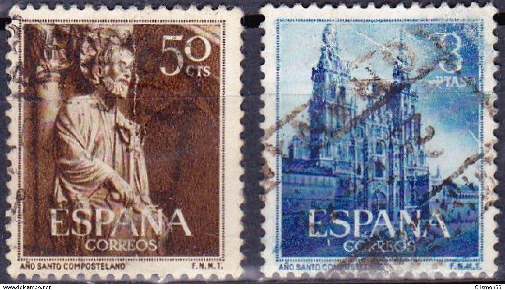 1954 - ESPAÑA - AÑO SANTO COMPOSTELANO - EDIFIL 1130,1131 - SERIE COMPLETA - Oblitérés