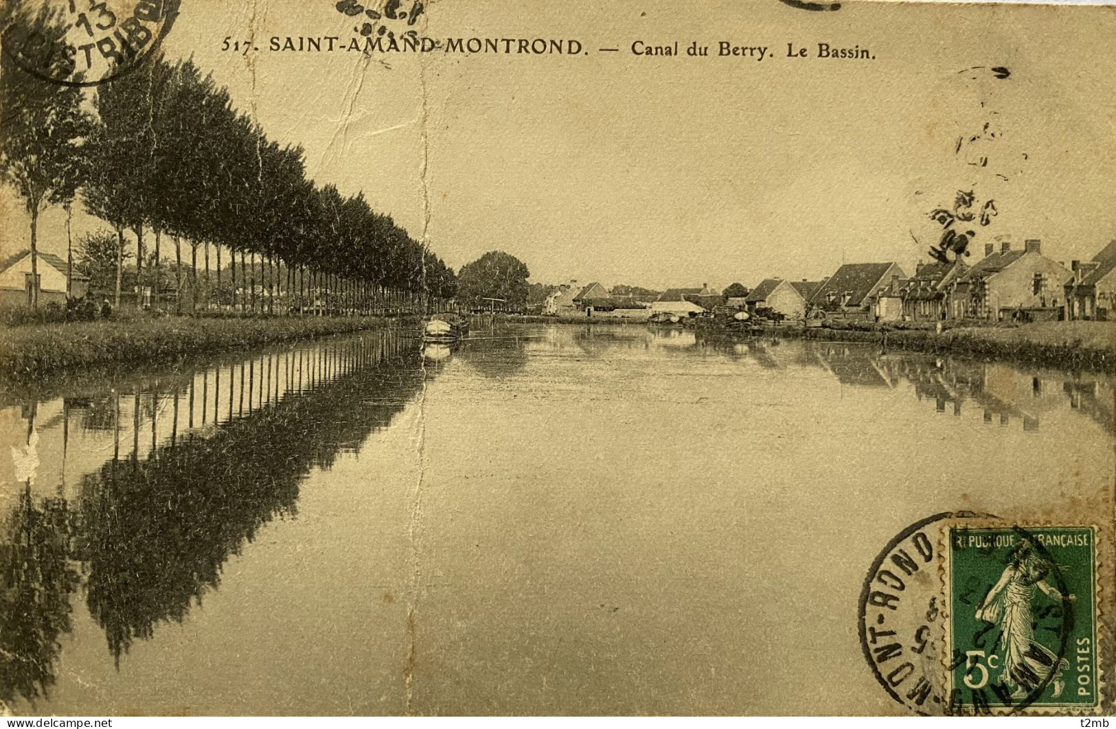 CPA (Cher). SAINT AMAND MONTROND. Canal Du Berry, Le Bassin (n° 517) - Saint-Amand-Montrond