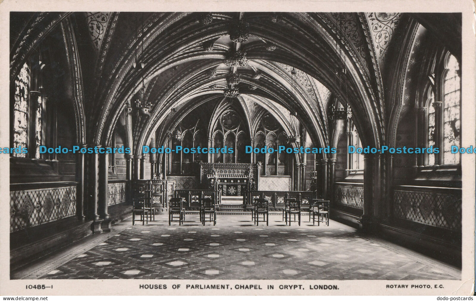 R001163 Houses Of Parliament. Chapel In Crypt. London. Rotary. 1912 - Autres & Non Classés