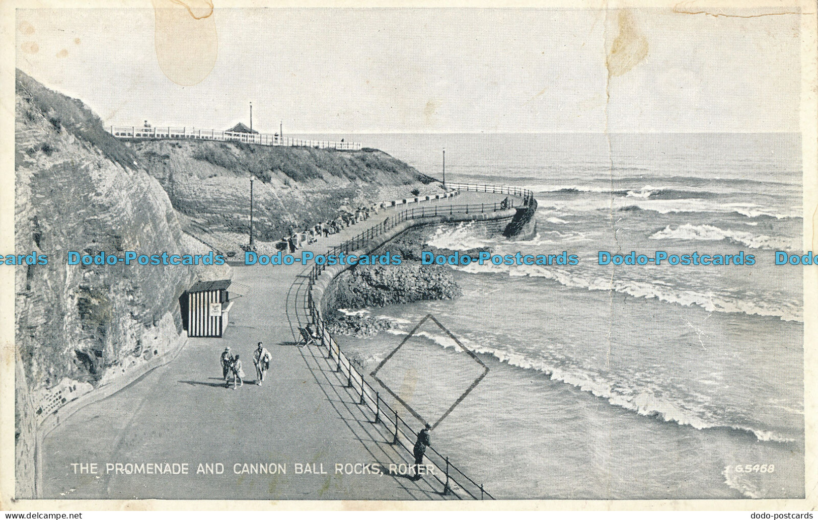 R001073 The Promenade And Cannon Ball Rocks. Roker. Valentine. Silveresque. No G - Monde