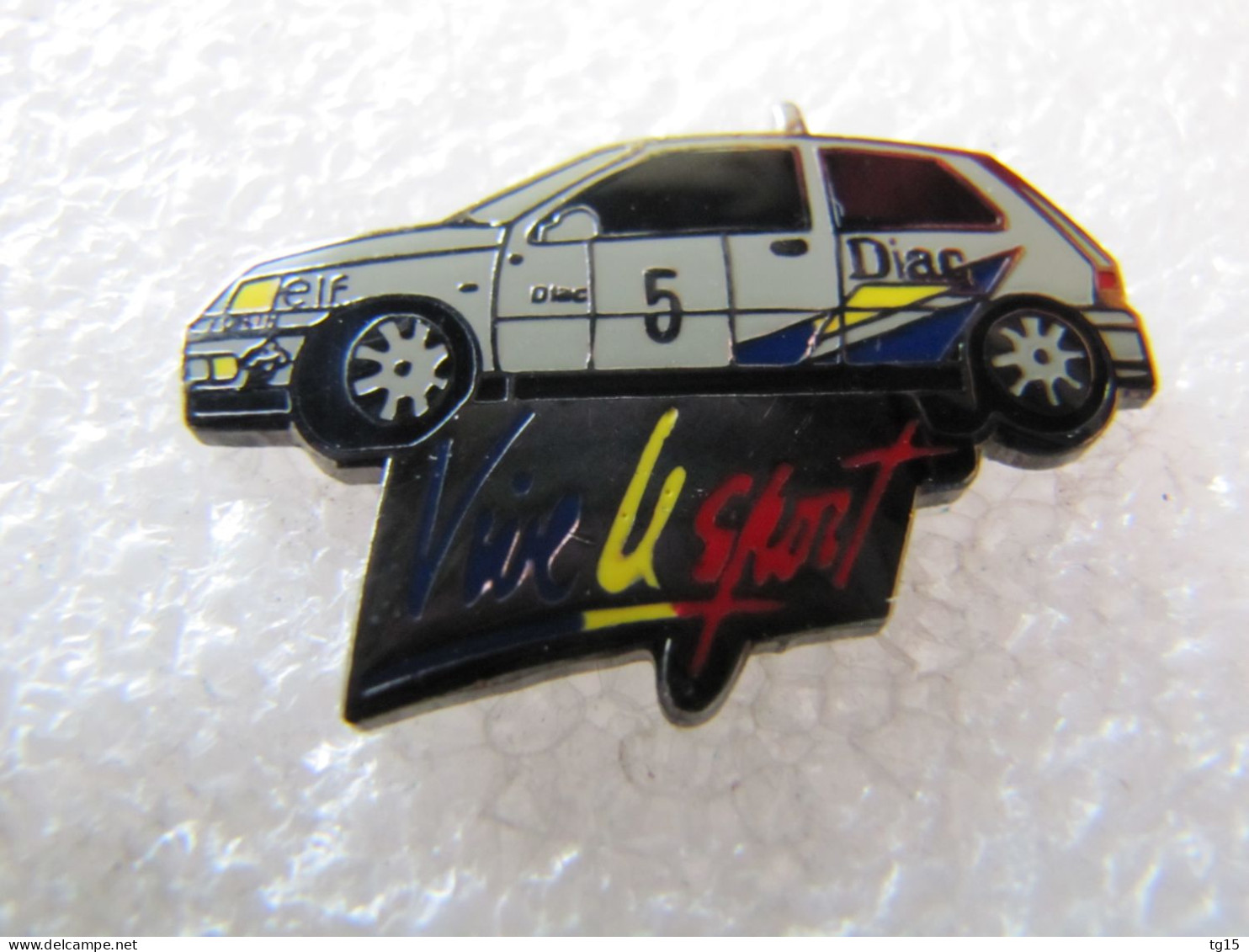 RARE  PIN'S   RENAULT  CLIO  RALLYE   DIAC  VIVE LE SPORT   Email Grand Feu - Renault