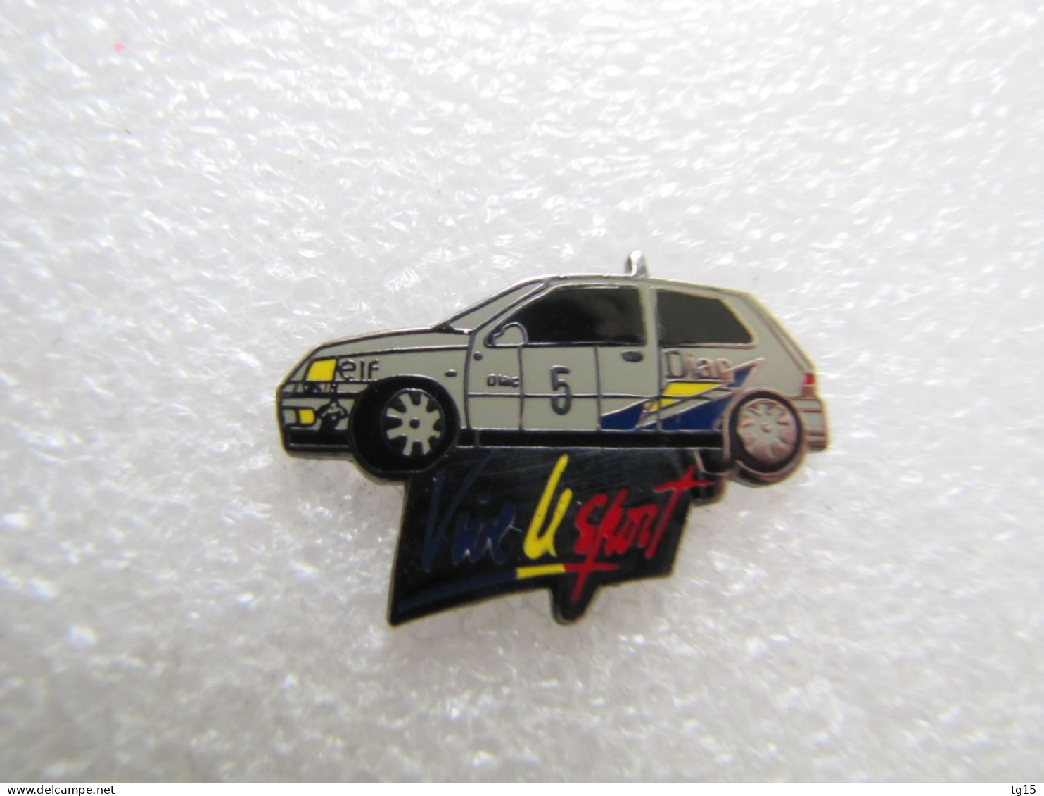 RARE  PIN'S   RENAULT  CLIO  RALLYE   DIAC  VIVE LE SPORT   Email Grand Feu - Renault