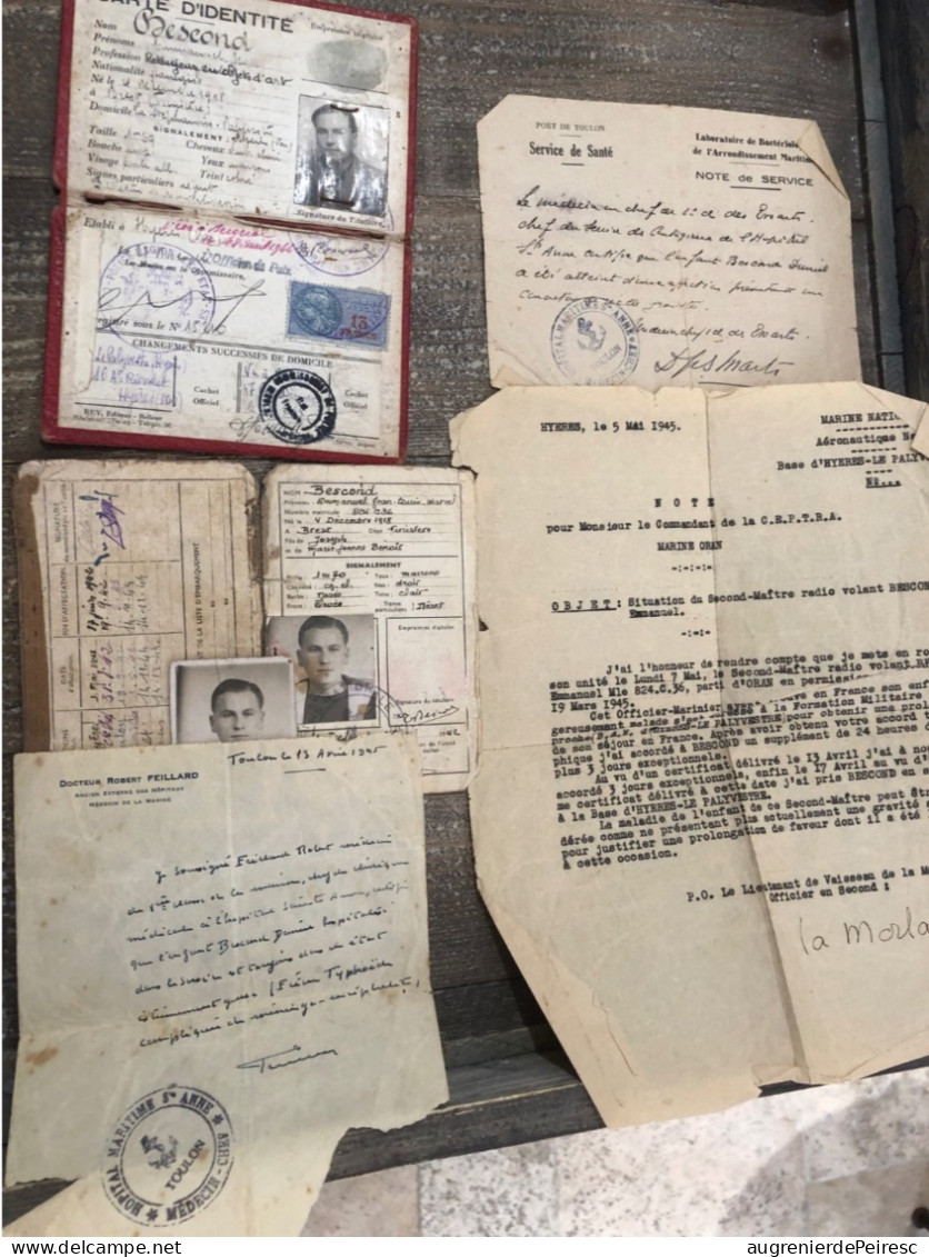 Papiers D’un Marin Français Radiotélégraphiste 1937-45 - Schiffe