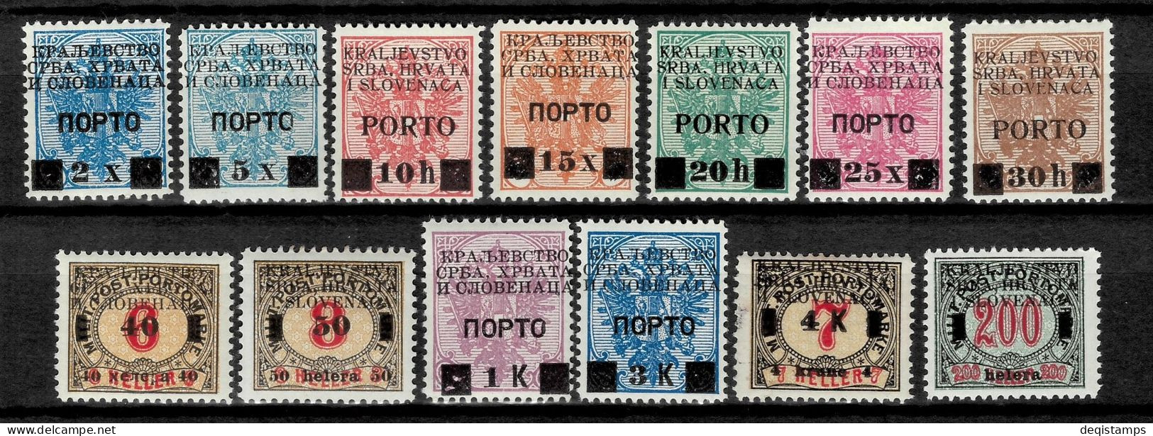 SHS - Bosnia 1919 Complete Porto Set Michel 14-26 Mint Never Hinged (**) - Unused Stamps