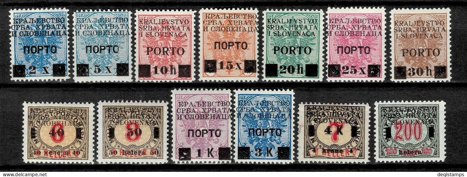 SHS - Bosnia 1919 Complete Porto Set Michel 14-26 Mint Never Hinged (**) - Neufs