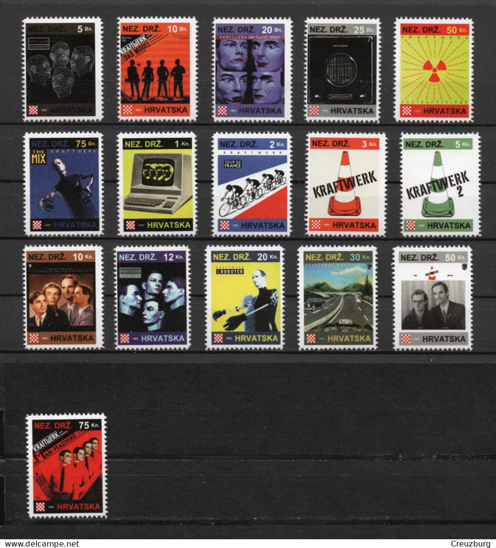 Kraftwerk - Briefmarken Set Aus Kroatien, 16 Marken, 1993. Unabhängiger Staat Kroatien, NDH. - Croatia