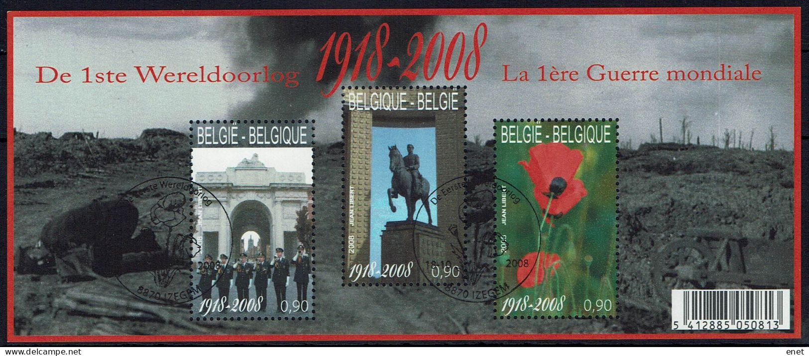 Belgie 2008 - OBP BL162° (3842/44) 1914-1918 1ste Wereldoorlog - WW1