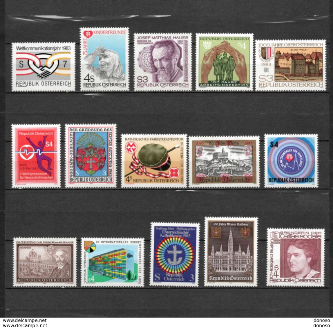 AUTRICHE 1983 Yvert 1558 + 1560-1562 + 1564-1564 + 1579-1576 + 1579 + 1581 NEUF** MNH Cote : 16,40 Euros - Unused Stamps