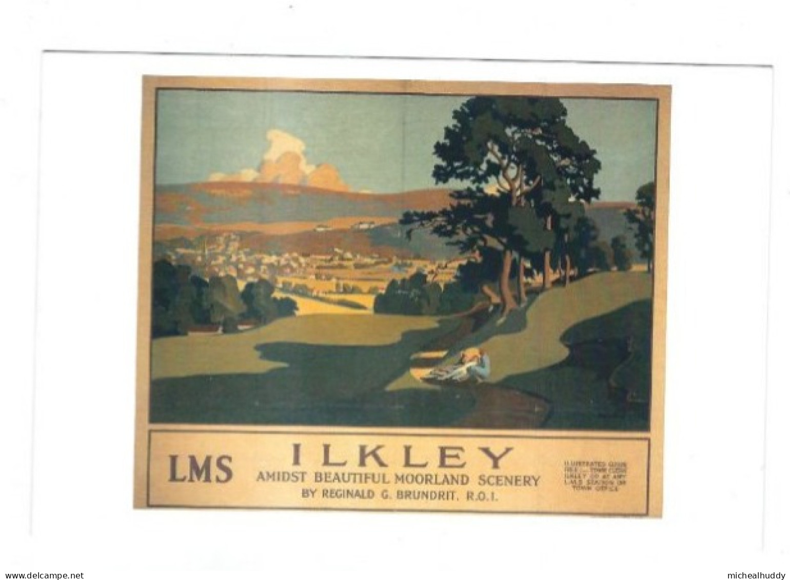 RAIL POSTER UK ON POSTCARD   L.M.S  TO ILKLEY CARD NO 10324299 - Equipo